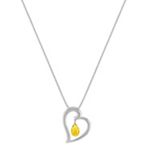 Briolette Yellow Sapphire Heart Pendant (18 in.)
