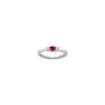 Ruby and Diamond Three-Stone Ring