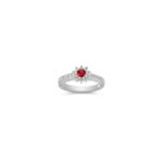 Round Ruby and Diamond Ring with Pave Setting