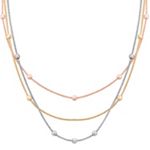 Sterling Silver, Yellow Sterling Silver, and Rose Sterling Silver Necklace (24 in.)