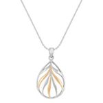 Sterling Silver and 18k Yellow Gold Tear-Drop Pendant (18 in.)