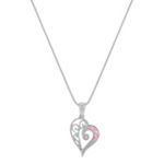 Vintage Pink Sapphire Heart Pendant (18 in.)