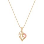 Pink Sapphire Vintage Heart Pendant (18 in.)