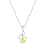 Yellow Briolette Sapphire and Sterling Silver Pendant (18)