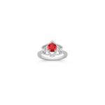 Round Ruby and Diamond Ring with Pave Setting