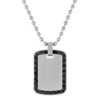 Stainless Steel and Black Carbon Fiber Dog Tag Necklace (24)
