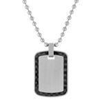 Stainless Steel and Black Carbon Fiber Dog Tag Necklace (24)