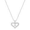 Round Diamond and Sterling Silver Lattice Heart Pendant (18)