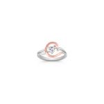 Heart Shaped White Sapphire, 14k Rose Gold, and Sterling Silver Ring