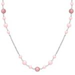 5.5-8mm Pink Cultured Freshwater Pearl, Rhodonite, and Sterling Silver Necklace (24 in.)