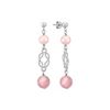 Rhodonite, 6mm Pink Cultured Freshwater Pearl and Sterling Silver Earrings