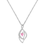 Heart Shaped Pink Sapphire and Sterling Silver Pendant (18)