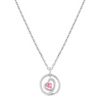 Heart Shaped Pink Sapphire and Sterling Silver Circle Pendant (18)