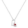 Heart Shaped Ruby and Sterling Silver Heart Pendant (18)