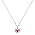 Heart Shaped Ruby and Sterling Silver Pendant (18)
