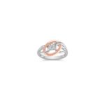 Diamond Ring in Sterling Silver and 14k Rose Gold