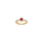 Round Ruby and Diamond Ring with Pave Setting