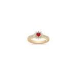 Round Ruby and Diamond Ring with Pave Setting