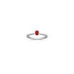 Oval Ruby and Sterling Silver Ring