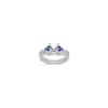 Round Sapphire and Diamond Wedding Set with Pave Setting