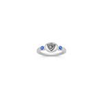 Kentucky Blue Sapphire and Sterling Silver CTR Ring