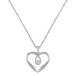 Diamond and Sterling Silver Heart Pendant (18)
