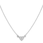 Princess Cut and Round Diamond Heart Necklace (16 in.)