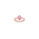 Oval Pink Sapphire and Round Diamond Ring in 14k Rose Gold