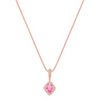 Oval Pink Sapphire and Round Sapphire Pendant in Rose Gold (18)