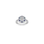 Vintage Sapphire and Diamond Engagement Ring with Pave Setting
