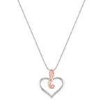 Diamond Heart Pendant in 14k White and Rose Gold (18)