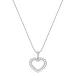 Round Diamond Vintage Heart Pendant (18 in.)