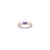 Oval Kentucky Blue Sapphire Ring in Sterling Silver and Rose Gold