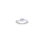 Oval Ice Blue Sapphire Ring in Sterling Silver