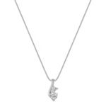 Heart Shaped and Round White Sapphire Pendant (18 in.)