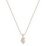 Heart Shaped and Round White Sapphire Pendant (18 in.)