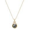 9mm Cultured Tahitian Pearl and Round Diamond Pendant (18)