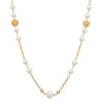 6.5-10mm Cultured Freshwater Pearl and Yellow Sterling Silver Necklace (30 in.)