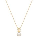 7mm Cultured Akoya Pearl and Diamond Pendant (18 in.)