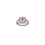 Halo Diamond Engagement Ring in Two-Tone Gold with Pave Setting