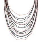 Black Rhodium and Rose Plated Sterling Silver Necklace (24 in.)