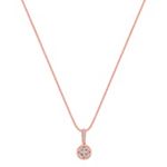 Vintage Diamond Cluster Circle Pendant in Rose Gold (18 in.)