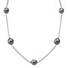 9mm Cultured Tahitian Pearl and Sterling Silver Necklace (25)