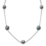 9mm Cultured Tahitian Pearl and Sterling Silver Necklace (25 in.)