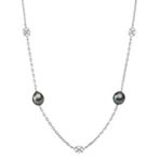 9mm Cultured Tahitian Pearl and Sterling Silver Necklace (30)