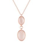 Pink Quartz and Sterling Silver Pendant (18 in.)