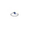 Sapphire Ring in Sterling Silver & 14k Rose Gold with Channel Setting