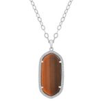 Tiger's Eye and Sterling Silver Pendant (20 in.)