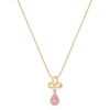 Pear Shaped Pink Sapphire and Round Diamond Pendant (18)