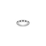Round Black Sapphire and Diamond Wedding Band with Channel Setting